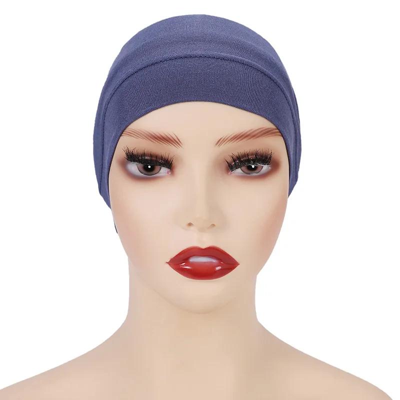 Weiß Beige Rot Grau Damen Innen Hijab Kappe Muslimischer Turban Islamische Unterkappe Weibliches Stirnband Turbante Mujer