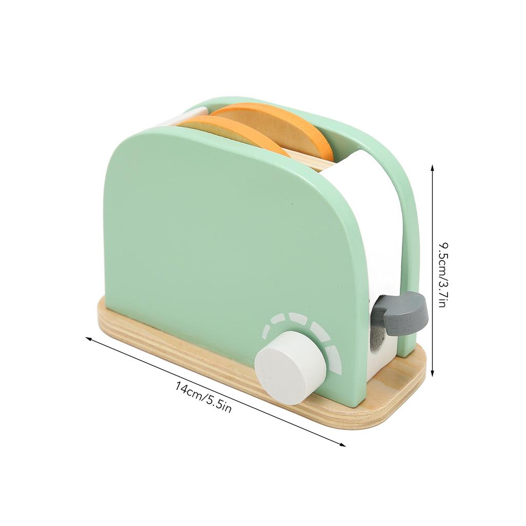 Toaster Toy Set Safe Durable Solidwood Round Edges Hand Eye Coordination Kids Toaster for Education Pretend Game