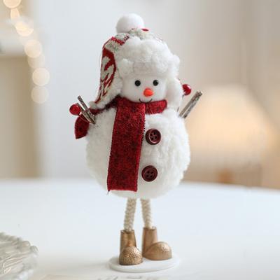 Desktop Decoration Cartoon Christmas Snowman Ornaments White Knitted Snowman Soft Simulation Snowman Statue Christmas Table