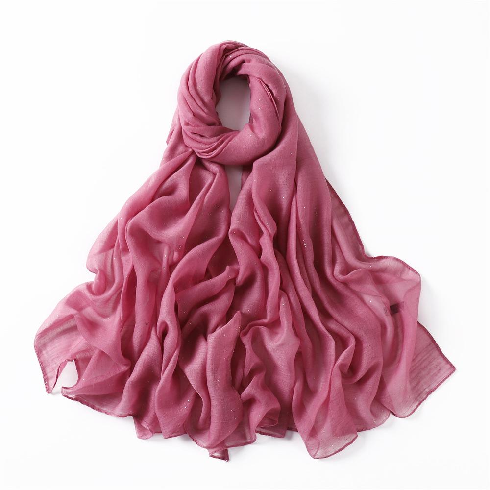 New Summer Shiny Voile Cotton Linen Women Scarf Girls Solid Sunscreen Thin Scarves Soft Foulard Shawl Casual Female Wrap Shawls