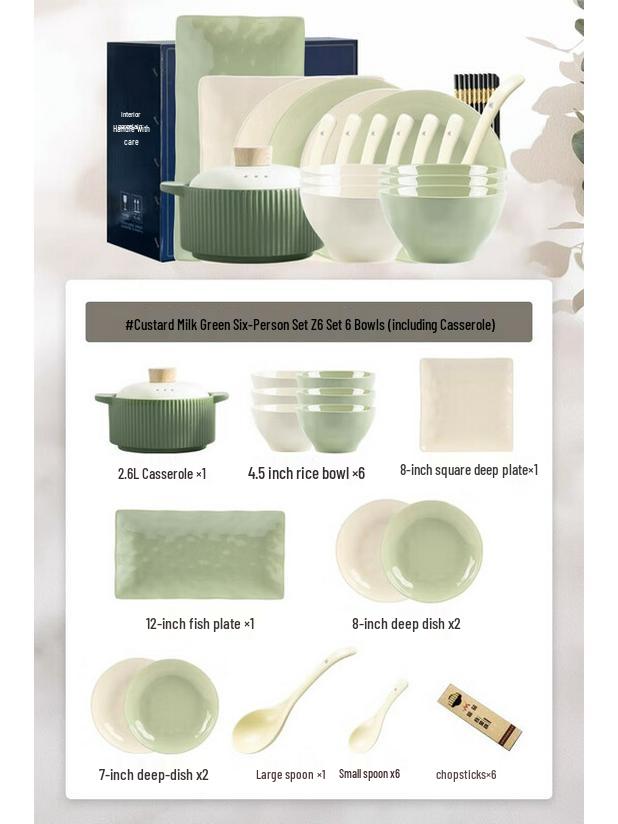 Kangmo Cream Style 18-Piece Ceramic Dinnerware Set