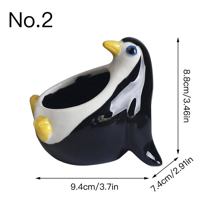 

Милый горшок для цветов в виде пингвина, горшок для суккулентов, керамический плантатор, украшение для стола, украшение для дома и сада No.2