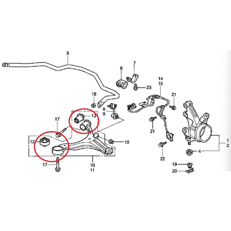 Polyurethane Front Lower Control Arm Bushing Kits For Honda Civic MK7 01-05 ,Acura RSX 02-06