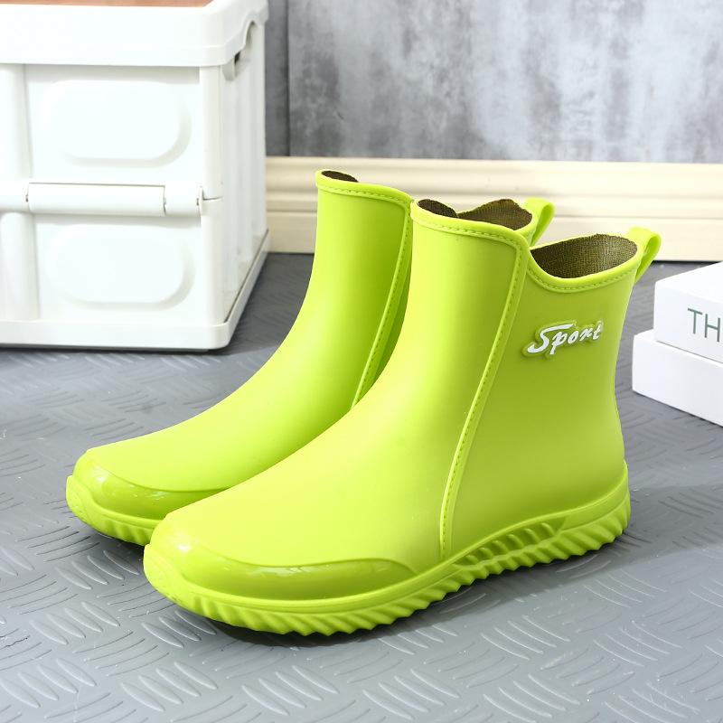 Fashion short rain shoes men wear water shoes outside the four seasons non-slip students short rubber shoes thickened water boots rain boots