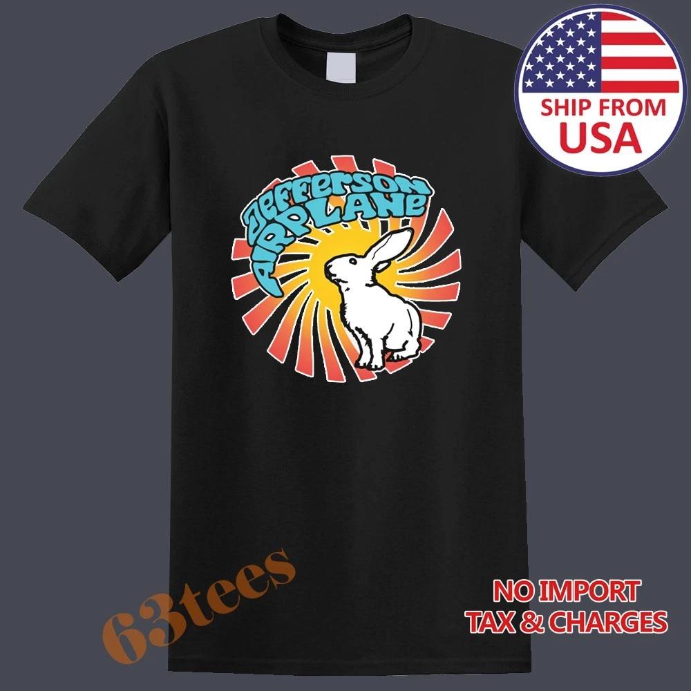 

Jefferson Airplane Rabbit Men s T-Shirt Women s Tee Top Unisex T-Shirt Black Size S to 5XL 4XL
