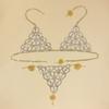 Sexy body chain, chest chain, fashionable luxury, heart-shaped rhinestone, lingerie set, nightclub clothing