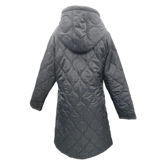 Long Quilted Puffer Jacket for Women Casual Lightweight Zip Up Hooded Coat Winter Knee Length Padded Outerwear