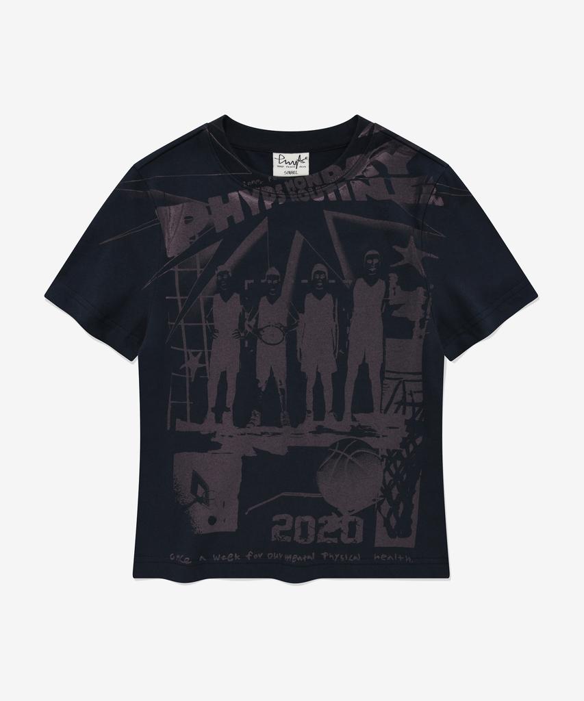 PHYSICAL DEPARTMENT Women'S Cartoon Basketball Short Sleeve T-Shirt Navy