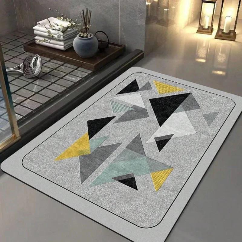 Diatomite Floor Mat  Absorbent Rubber Non-Slip Foot Mat Light Bathroom Doorway Dirt-Resistant Quick-Drying Entry Door