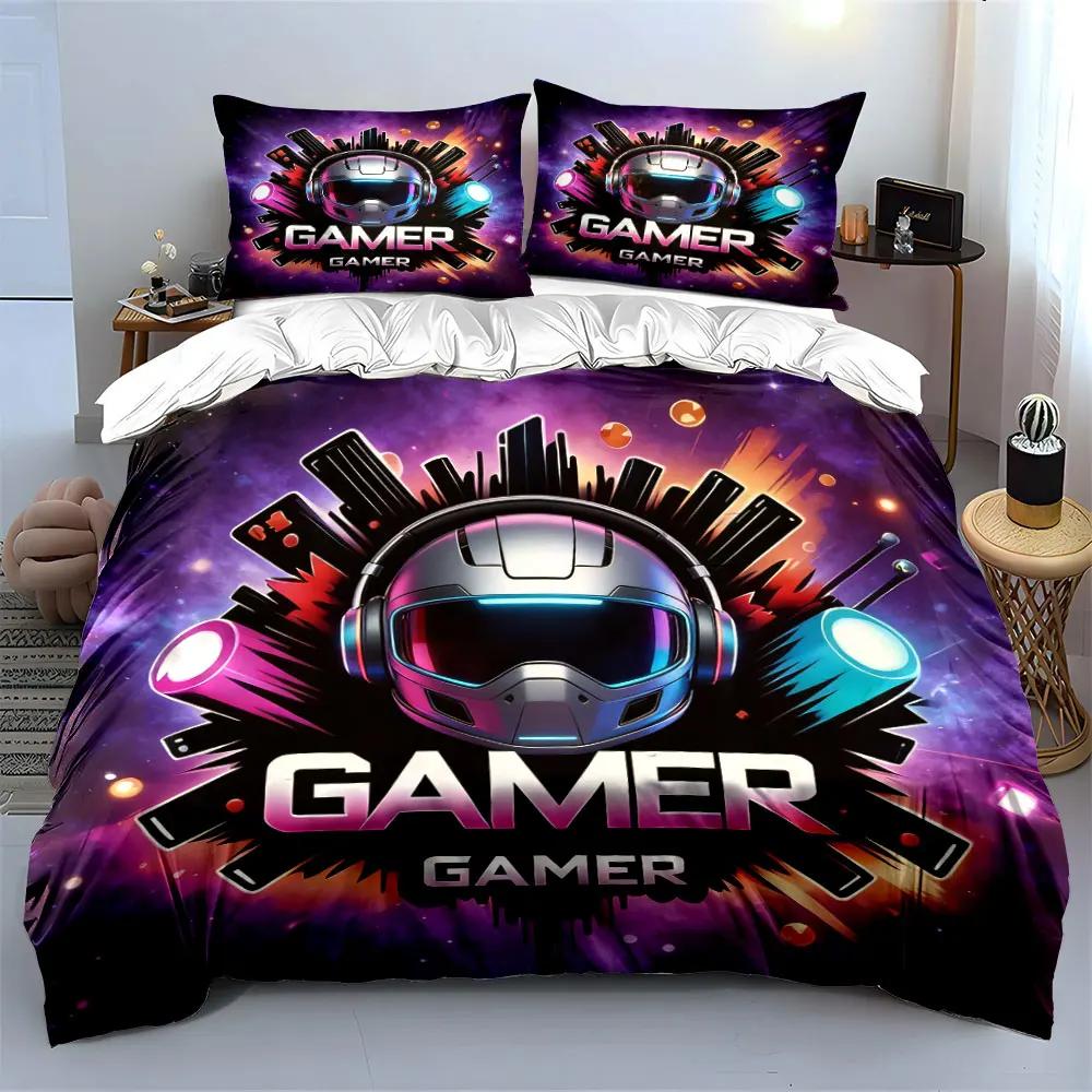 Gaming Accessories Set - Gamers Gift Soft Comfortable Duvet Cover Bedding Set Included 1*Duvet Cover & 2*Pillowcases gift