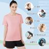 [Rovidorx] T-shirt Ladies Short Sleeve Sports Relaxing Tee Shirt Large Size Gym Wear Sport T-shirt Quick Drying Dry T Shirt Sportswear Running
