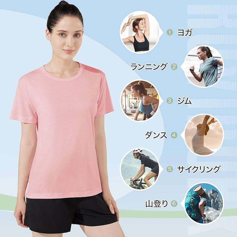 [Rovidorx] T-shirt Ladies Short Sleeve Sports Relaxing Tee Shirt Large Size Gym Wear Sport T-shirt Quick Drying Dry T Shirt Sportswear Running