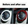 Car Button Sticker Self-adhesive Decorative Carbon Fiber Engine Start Stop Button Sticker Trim for 13-19 Forester