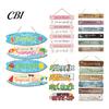 Rustic Porch Ornament Inspirational Wooden Hanging Sign, Summer Surf Kids Positive Quote Wall Plaque, Outdoor Courtyard Decor Farmhouse String