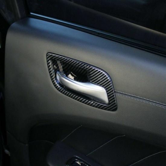 Carbon Fiber Inner Door Handle Bowl Cover Trim Accessories for Dodge Charger 11+