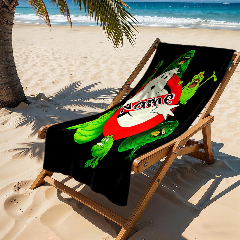 Ghostbusters Team-up Personalized Text Beach Towel Soft Durable Quick-Dry Ideal for Travel Outdoor Swim Pool Yoga Surf Camping Hiking Gym Gift Holiday