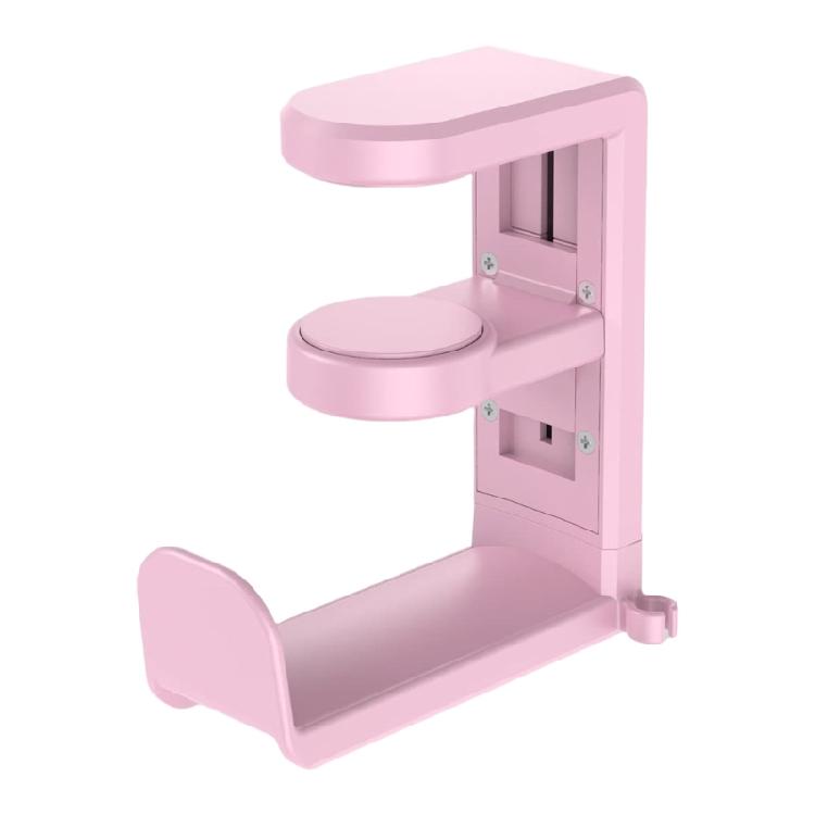 Lightweight Under Desk Headset Stand Holder Rack with Rotating Hook Adjustable Clamp for Organized Gaming Setup