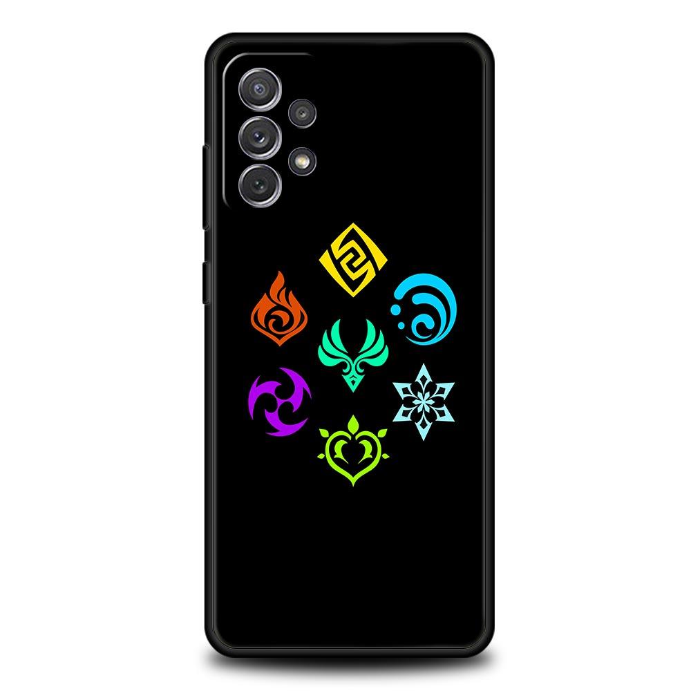 Cute Genshin impact Logo Case For Samsung Galaxy A51 A71 A41 A31 A21S A11 A01 A03S A12 A32 A52 A22 A13 A23 A33 A53 A73 5G Cover