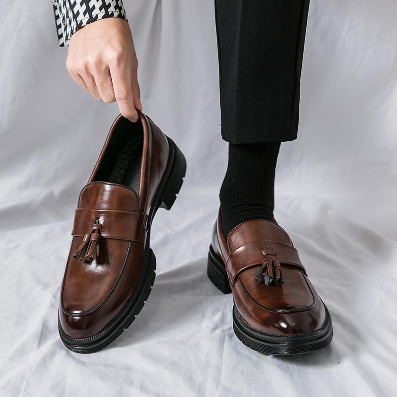 Men's Tassel Loafers: British Style, Big Sizes 38-46, Trendy Casual Leather Business Shoes