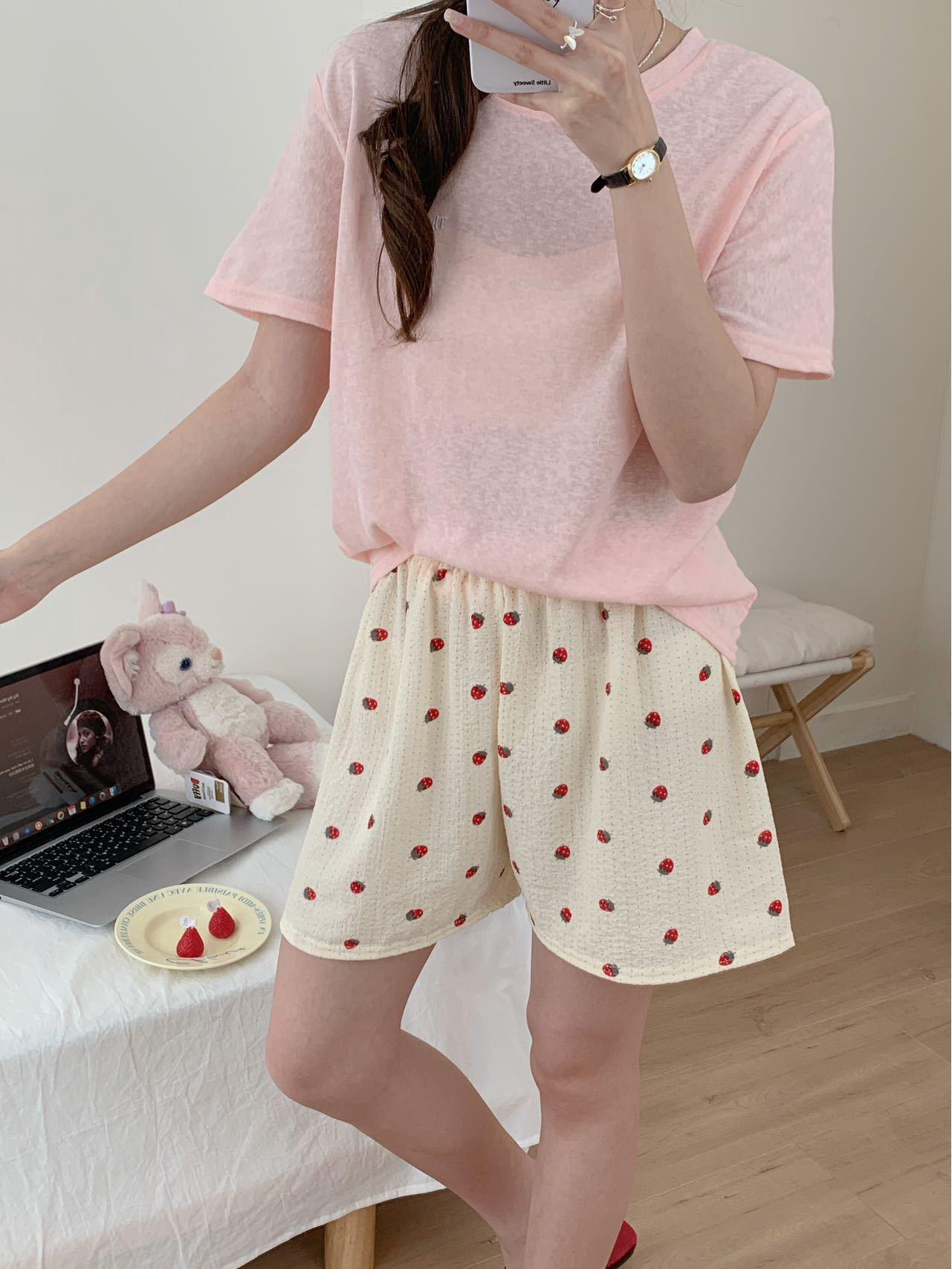 

Женские летние повседневные милые мультяшные шорты - Свободный крой для расслабления One Size