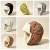 Plush Kids Ski Hat Rhombus Quilted Windproof Earflap Hat  Outdoor Activities