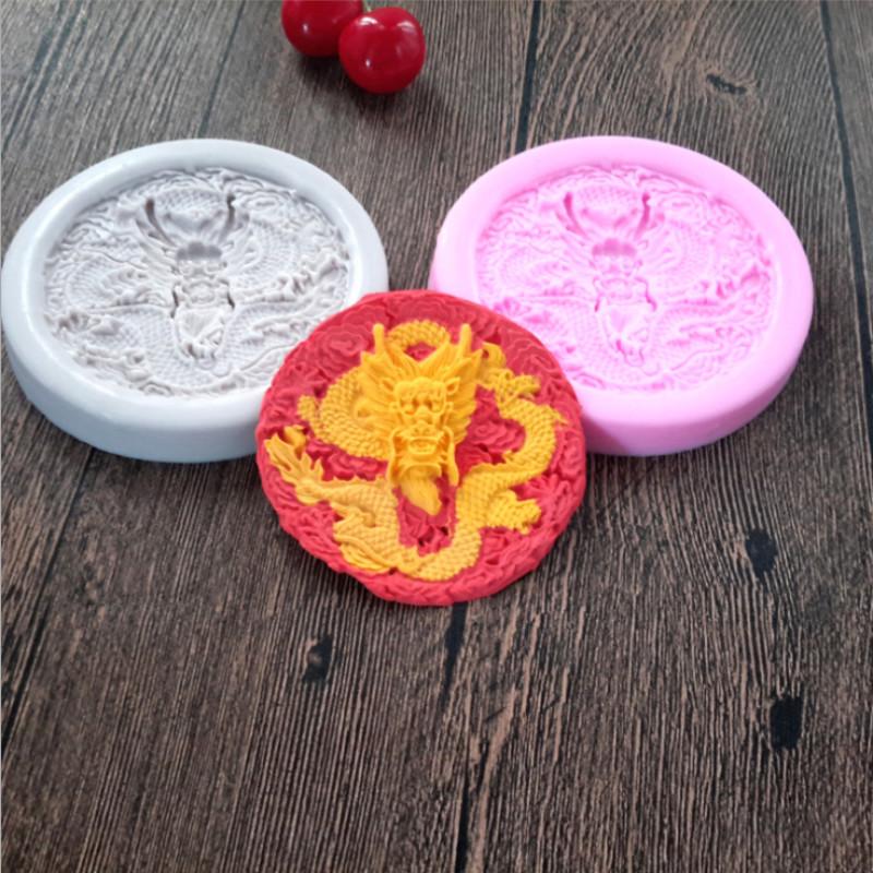 Fondant Silicone Mould China Dragon Phoenix Style Cake Mould Chocolate Fondant Mould Baking Tools