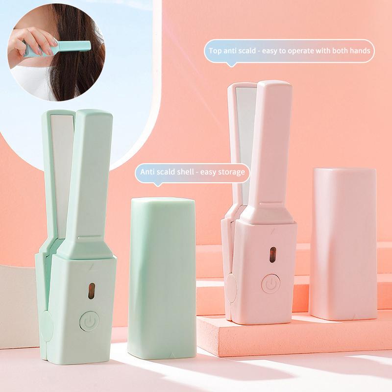 Přenosná Mini Roztomilá USB Žehlička na Vlasy Hůlka Žehlička na Vlasy Kolej Malý Výkon Dlahy Nadýchaná Ofina Rovné Vlasy Kudrnaté