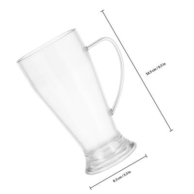 460Ml Premium Clear Plastic Beer Drink Mug with Ergonomic Handle Wide Opening Smooth Surface Ideal for Beer Cocktails Juice