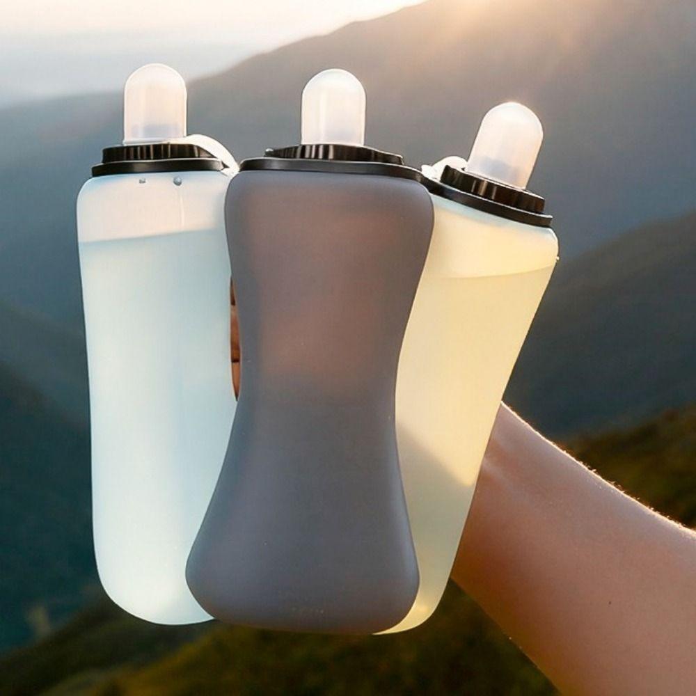 350ml Capacity Collapsible Sport Bottle Food Grade Silicone Travel Foldable Cup  Camping Trips