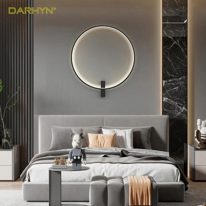 Modern LED Round Ring Wall Lamp 80CM Dimmable For Bedroom Bedside Sconce Living Room Sofa Home Interior Decor Lighting Fixtures