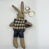 Chic French Style Rabbit Houndstooth Sweater Backpack Charm