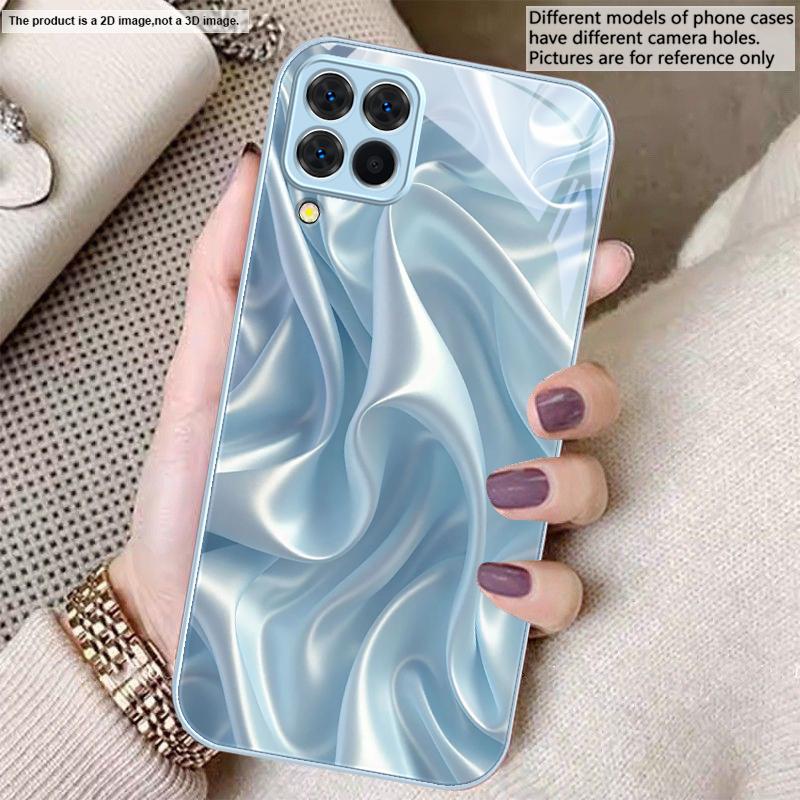 The Golden Silk of Waves For Samsung A01 02 A03 Core 04 05 06 10 12 A13 14 5G 15 16 M02 12 Note 8 9 10 20 Glass Ultra Phone Case