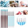 1/10/15 Pcs/Set Dual Ended Rhinestone Nail Art Manicure Brush Silicone Pen Sculpture Pen/3D Flower Carving/Dotting Nail Tool