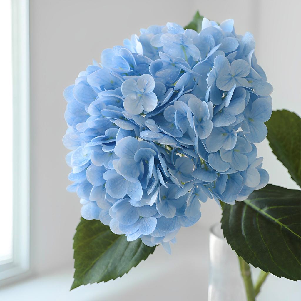 Simulated 3D Feel Large Hydrangea, Wet Feeling High-End Home Living Room Decoration Wedding Flower Arrangement Hydrangea Fake Flower