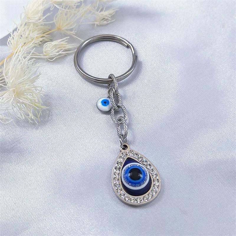 Turkish Evil Eye Necklace Stainless Steel Silver Color Blue Lucky Eyes Water Drop Necklaces Jewelry Collier Femme N8366S01