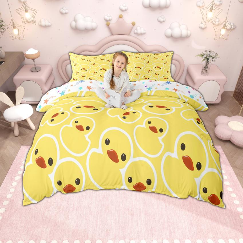 

Homewish Cute Wildlife Duvet Cover Set For Kids Deer Highland Cow Bedding Butterfly Duck Koala Comforter Cover Set EU Single(135*200cm)3pcs