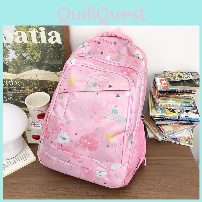 Print Cute Cloud Backpack Breathable Oxford Material Ergonomic Straps Shoulder
