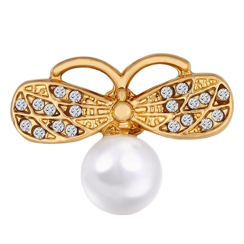 

Luxurious Geometric Pearl Style Brooch With Dazzling Crystal Detailing For Men And Women XZ7509