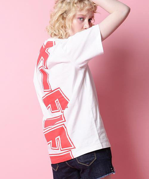 Pipilapin Women'S Loose Fit Back Big Logo Short Sleeve T-Shirt/Fc1Wt02F White