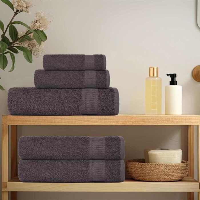 VidaXL Towels 2 Pcs Anthracite 100x200 Cm 360 G/m² 100% Cotton, Beach Towel, Guest Towel, Large Towel 136697