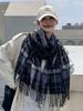 Women Winter Knitted Scarf Headscarf Ladies Men Casual Preppy Plaid Tassel Warm Scarve Mujer Male Foulard Wrap Shawl New Korean