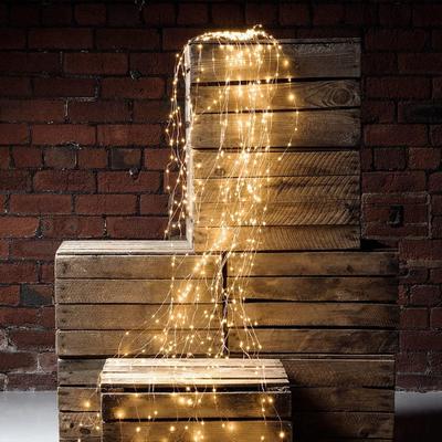Lampada da tenda per feste a cascata in filo di rame a LED