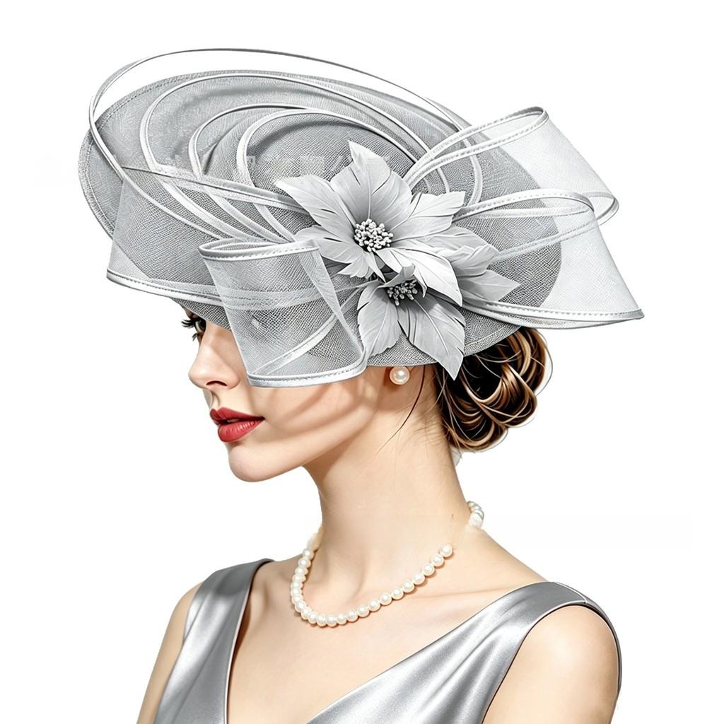 Vintage Flower Embellished Top Hat For Weddings And Costume Parties