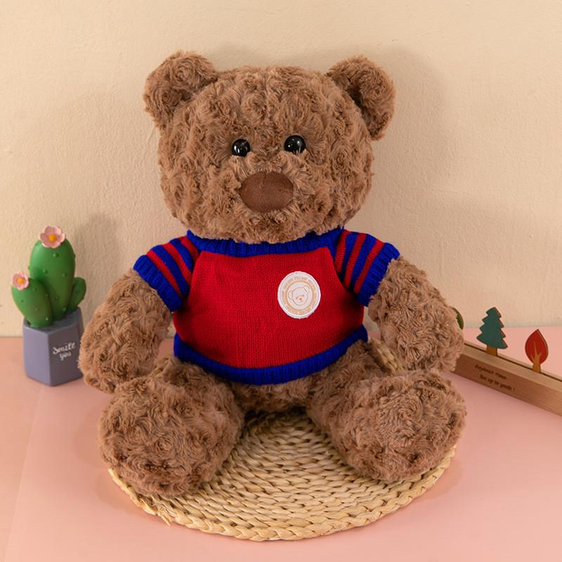 Sweater Bear Teddy  Plush Toy Bow Tie Hug Doll Stuffed Animal Gifts Decoration