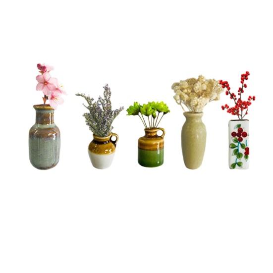 5/7/8Pcs Mini Ceramic Vase Refrigerator Magnet Home Office Kitchen Locker Fridge 3D Miniature Flower Vase Pot Magnetic Decoration Ornament