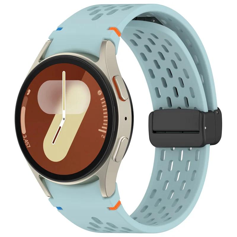 

Силиконовый ремешок для Samsung Galaxy watch 7/FE/5 Pro/6/4 classic 44-40мм Магнитная застежка спортивный браслет correa Ремешок для Galaxy watch 7 Watch 5 pro 45mm