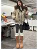 Women's Thickened Dark Gray Leggings, Plus Velvet, Extra Warm, Autumn/Winter Outerwear with Lambswool