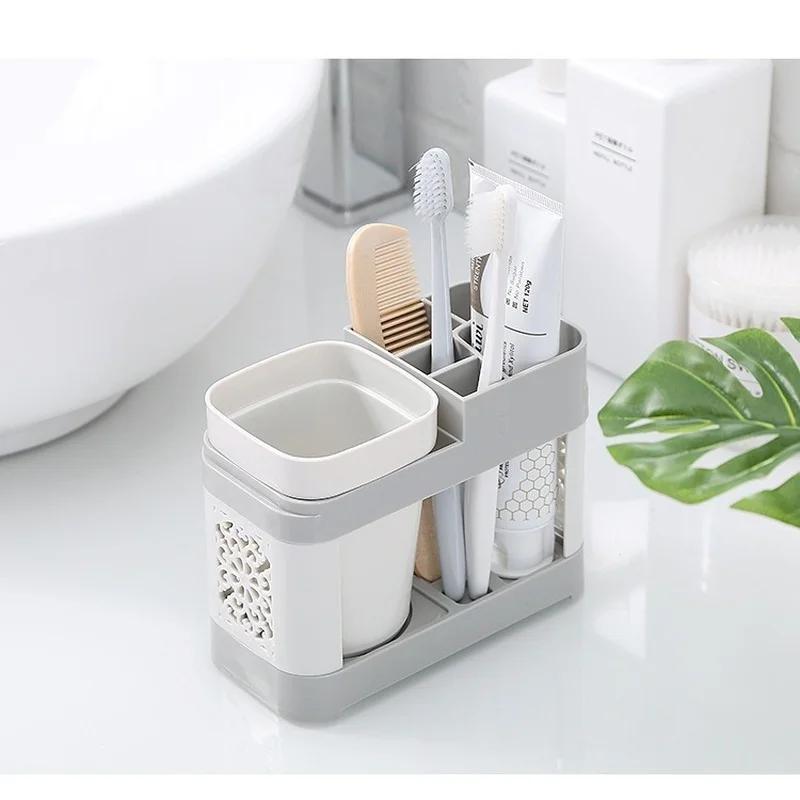 Multifunctional Toothbrush Holder Punch-free Brush Set Tooth Cup Holder Tooth Vertical Cup Holder Storage Rack