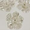 2Pcs Black White 3D Beaded Lace Patches Sequins Flower Clothing Patch Decoration Applique