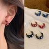 Enamel Drip Oil Star Hoop Earrings Vintage Colorful Dripping Earrings  Party
